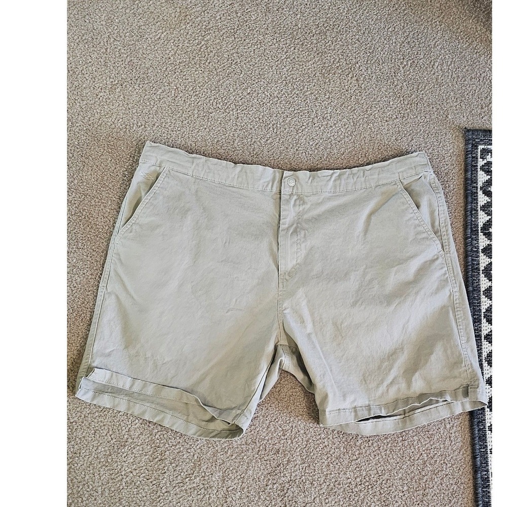 Bottoms Lab Mens Khaki Tan Custom Fit Comfort Shorts Size 3XL Drawstring Chino